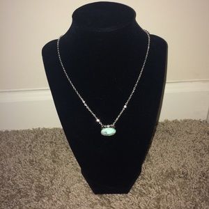 Small Marble Stone Charm Chain Necklace
